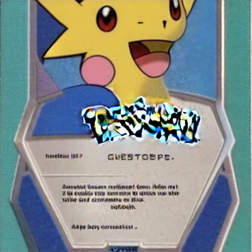 Prompt: A pokémon card from 2001