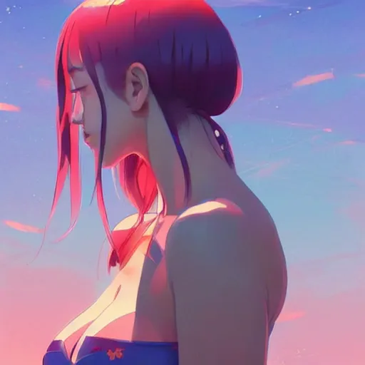 Prompt: a beautiful young japanese billie eilish kat dennings alluring instagram model in elaborate latex bikini tank top made from demons, by guweiz and wlop and ilya kuvshinov and artgerm and makoto shinkai and studio ghibli, symmetrical eyes, aesthetic, gorgeous, stunning, alluring, attractive, artstation, deviantart, pinterest, digital art