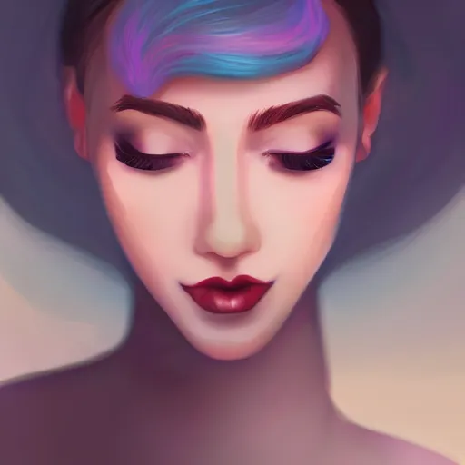 Image similar to portrait of a woman inspired by lois van baarle, illustration iridescent, hair styles, light make up, cinematic 8 k