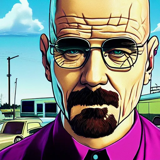 Image similar to Breaking bad, GTA cover art