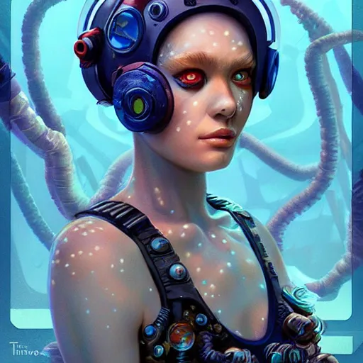 Prompt: lofi underwater biopunk artstation portrait, Pixar style, by Tristan Eaton Stanley Artgerm and Tom Bagshaw.