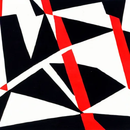 Prompt: red and black shape pattern, op - art, suprematism