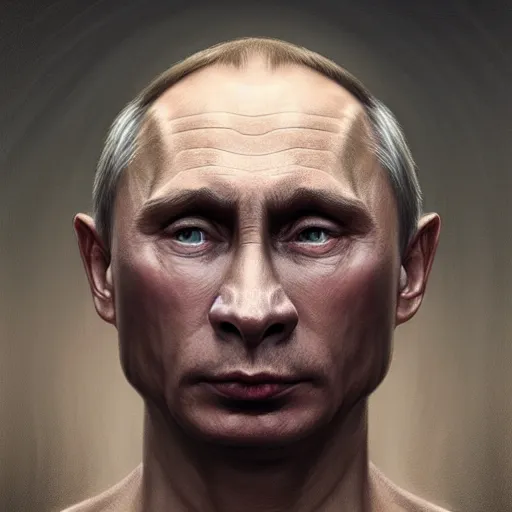 Image similar to vladimir putin, vladimir putin with pig nose, toothless mutant, horror, macabre by donato giancola and greg rutkowski and wayne barlow and zdzisław beksinski, realistic face, digital art