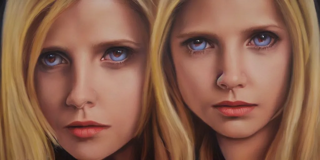 Image similar to a hyperrealistic beautiful oil painting of Buffy Summers; masterpiece; extremely detailed; ultra realistic; trending on artstation