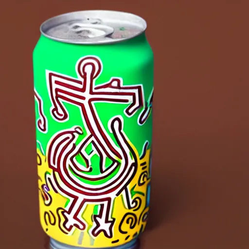 Image similar to keith haring soda can design