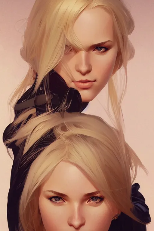 Prompt: a beautiful blond ninja girl, fantasy, portrait, sharp focus, intricate, elegant, digital painting, artstation, matte, highly detailed, concept art, illustration, ambient lighting, art by ilya kuvshinov, artgerm, Alphonse mucha, and Greg Rutkowski