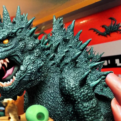 Image similar to godzilla as a sofubi figure