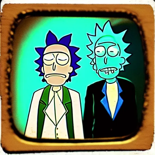 Image similar to tintype photo of “ rick and morty ”