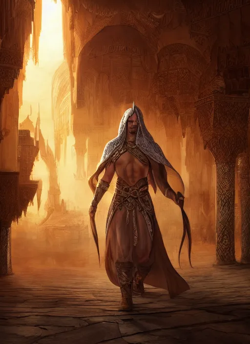 Image similar to arabian market, ultra detailed fantasy, elden ring, realistic, dnd character portrait, full body, dnd, rpg, lotr game design fanart by concept art, behance hd, artstation, deviantart, global illumination radiating a glowing aura global illumination ray tracing hdr render in unreal engine 5