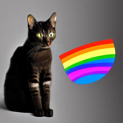 Image similar to rainbow schrodinger's cat.