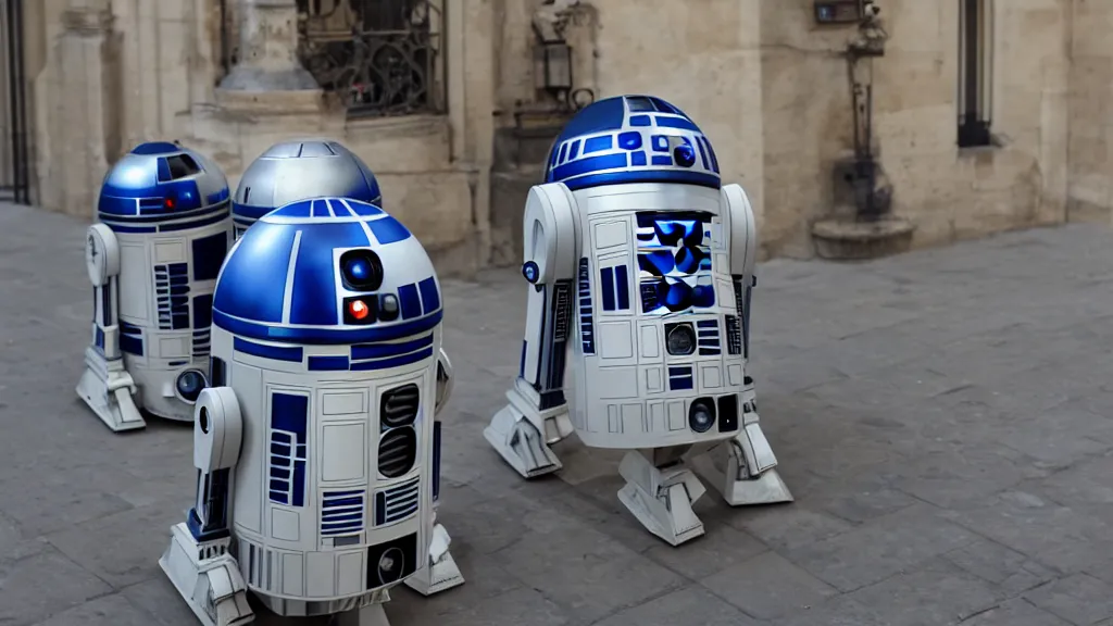 Prompt: R2D2 Star Wars in Paris, Photorealistic, soft and diffuse lights, photo 50mm, Droid, 4k