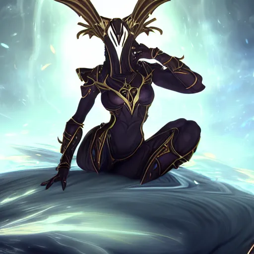 Image similar to highly detailed exquisite fanart, of a beautiful female warframe, but as an anthropomorphic dragon, elegant cinematic pose, sitting on top of a cryopod, epic cinematic shot, sharp claws, professional digital art, high end digital art, DeviantArt, artstation, Furaffinity, 8k HD render