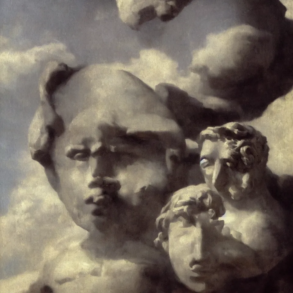 Image similar to a sphere of a detailed bust of an astronaut by camille corot, dynamic lighting, cinematic, epic composition, masterpiece