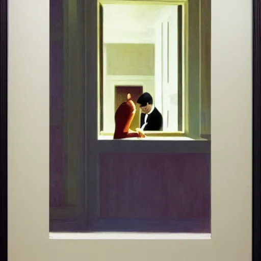 Image similar to The Shining, by Edward Hopper, extremely detailed,