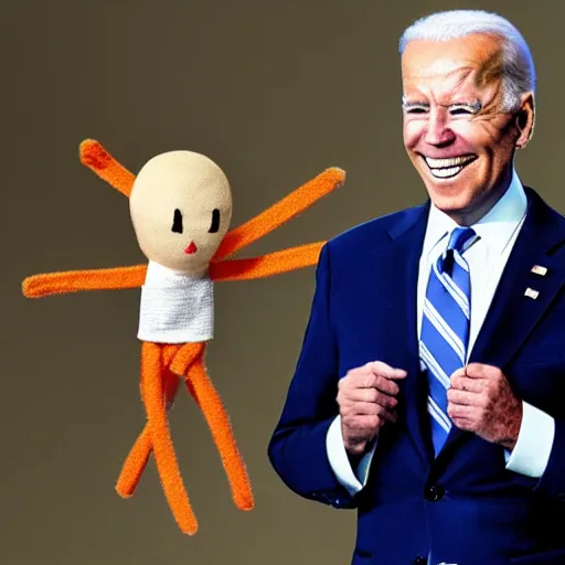 Prompt: joe biden as a string puppet, detailed,