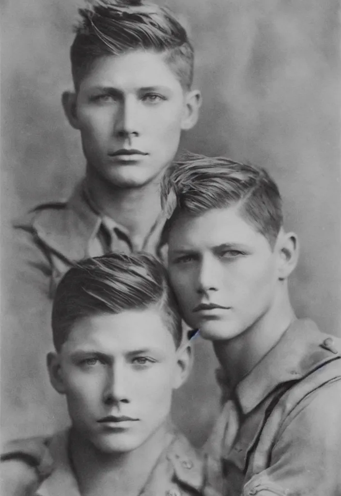 Prompt: 1920s portrait photograph of Jensen Ackles, dressed as Soldier Boy, highly detailed photograph, proportionate face, handsome face, 108 megapixels, realistic