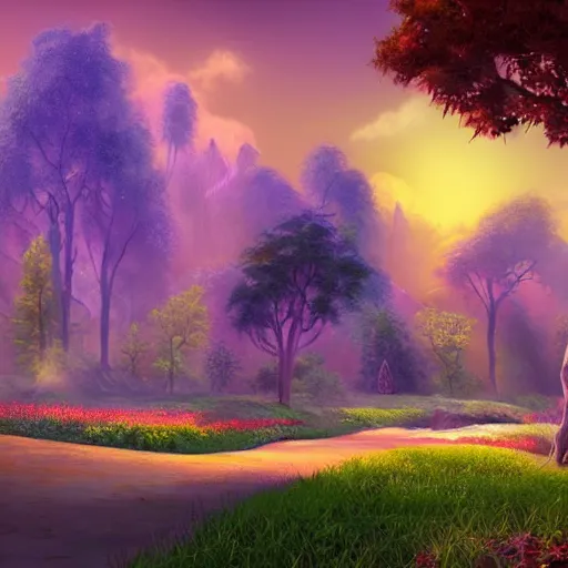 Image similar to ultra detailed and realistic painting of the life after death inspired by very beautiful cute and colored disney movie backgrounds, rendered in 8 k unreal engine