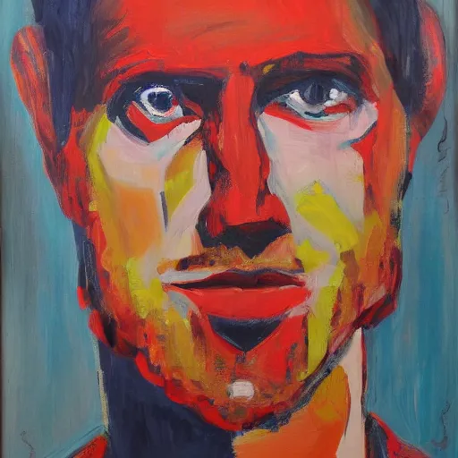 Image similar to giga chad portrait, expressionism