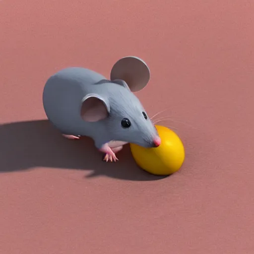 Image similar to a mechanically enhanced mouse looking for cheese, digital art, 3 d render, blender,