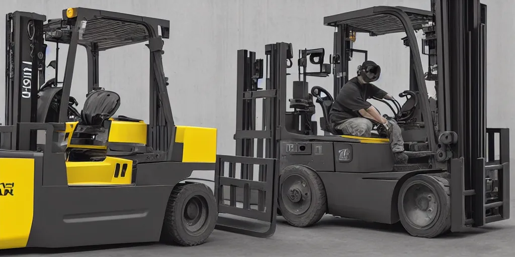 Image similar to forklift operator with a vr headset