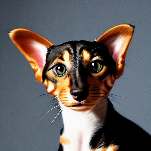 Image similar to a feline dachshund - cat - hybrid, animal photography