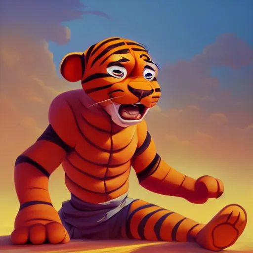 Image similar to obama as tigger, ben hur, loftis, cory behance hd by jesper ejsing, by rhads, makoto shinkai and lois van baarle, ilya kuvshinov, rossdraws global illumination