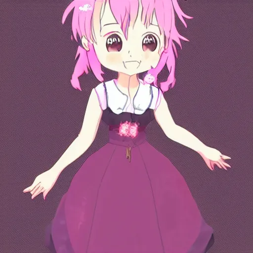 Prompt: Karl Marx wearing pink dress, cute smile, dancing, art by makoto shinkai, anime art, trending on artstation, pink hair