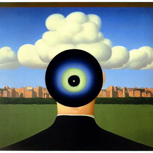 Image similar to eye in the sky by magritte