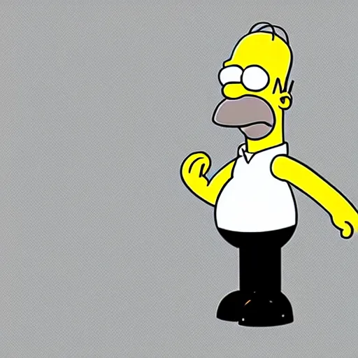 Prompt: homer simpson is standing over a desk and leaning down to draw the simpsons on a large white paper, concept art
