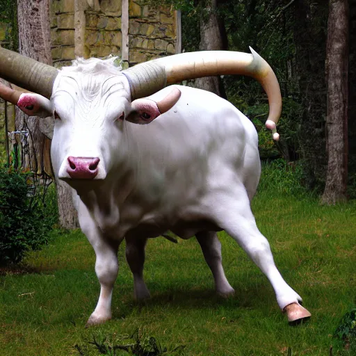Prompt: white bull with wings, fantasy style