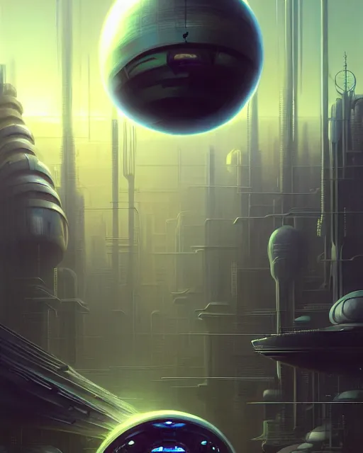 Image similar to Full shot of a spaceship defined factory features, intricate abstract. Fusion reactor spheres. cyberpunk, symmetrical design features. By Richard Corben By Ruan Jia and Artgerm and Range Murata and WLOP and Ross Tran and William-Adolphe Bouguereau and Beeple. Key Art. Fantasy Illustration. award winning, Artstation, intricate details, realistic, Hyperdetailed, 8k resolution.