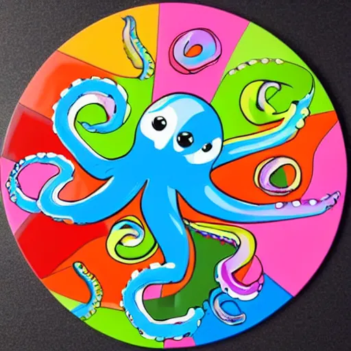 Image similar to colorful octopus playing pieces for a tabletop game