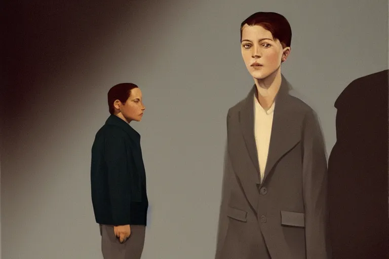 Image similar to young stewardessesfashion model portrait artwork by tim eitel