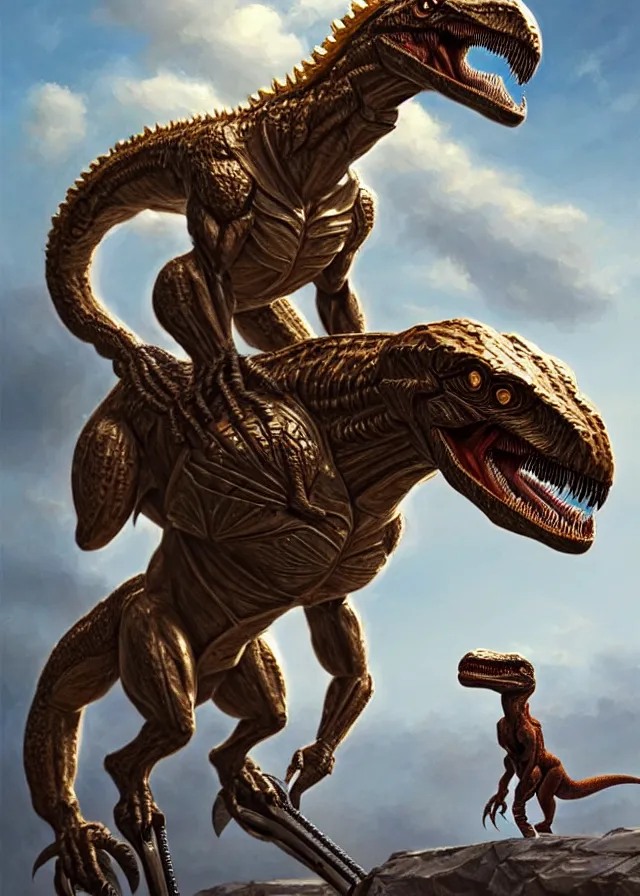 Image similar to super muscular joe biden wearing cycling shorts and gold chains riding on the back of a velociraptor, elegant, real life skin, intricate, high detailed, artstation, concept art, smooth, sharp focus, art by artgerm and greg rutkowski