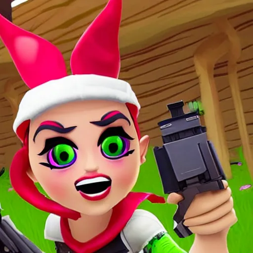 Prompt: Eva Elfie as fortnite character