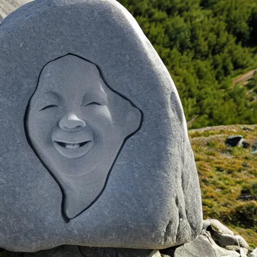 Prompt: a picture of lizzo's as stone carved into the side of a mountain