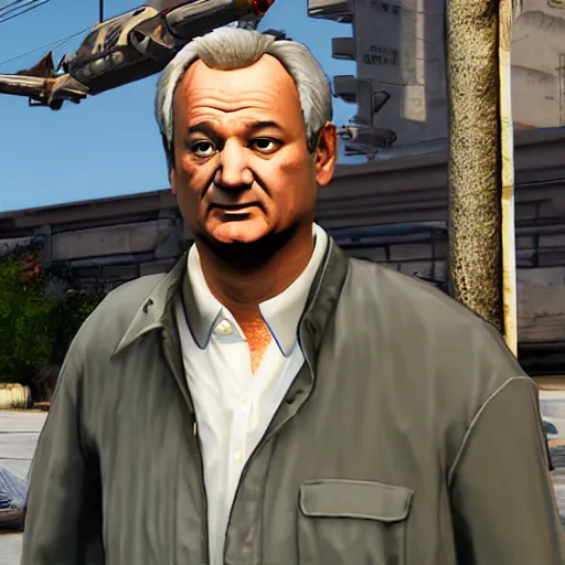 Image similar to bill murray in gta, screenshot, promotional screenshot