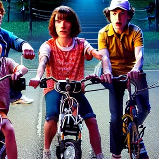 Prompt: movie still from the next season of stranger things on netflix