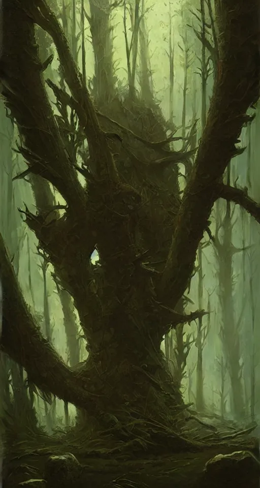 Image similar to a card design for a card game, swamp, moor, by greg rutkowski, konami, sharp focus, highly detailed,