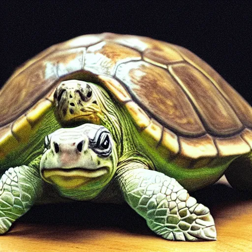 Image similar to mitch mcconnell as a turtle, hyper - realistic