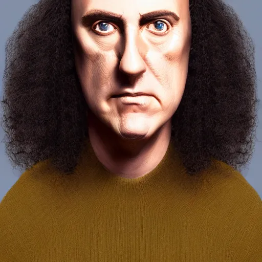 Prompt: A photograph portrait of bald Weird Al Yankovic, Weird Al with no hair wearing a sweater, taken in the late 2010s, taken on a 2010s Camera, realistic, hyperrealistic, very realistic, highly detailed, very detailed, extremely detailed, detailed, digital art, trending on artstation, headshot and bodyshot, detailed face, very detailed face