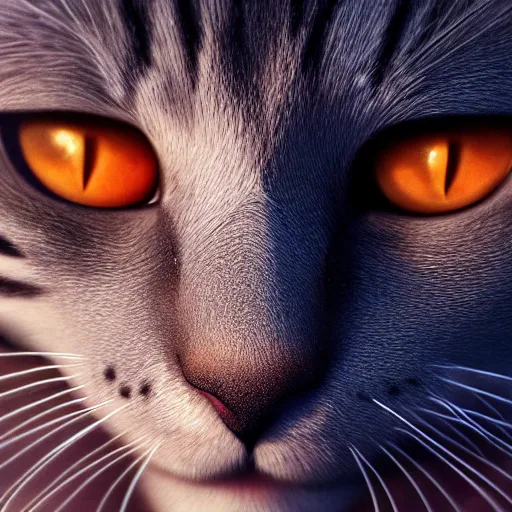 Image similar to highly detailed closeup portrait of a cat, in disney, stephen bliss, unreal engine, art by greg rutkowski, loish, rhads, ferdinand knab, makoto shinkai and lois van baarle, ilya kuvshinov, rossdraws, tom bagshaw, global illumination, radiant light, detailed and intricate environment