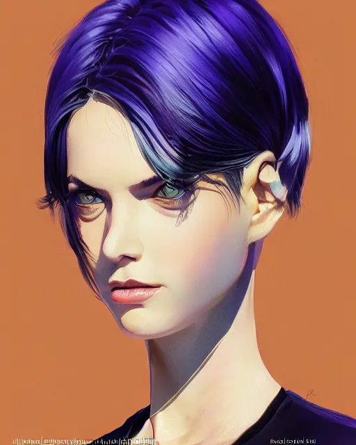 Prompt: half - lizard woman with cute - fine - face, pretty face, oil slick hair, realistic shaded perfect face, extremely fine details, by realistic shaded lighting, dynamic background, poster by ilya kuvshinov katsuhiro otomo, magali villeneuve, artgerm, jeremy lipkin and michael garmash and rob rey, and silvain sarrailh