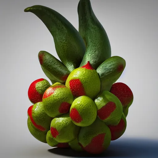 Image similar to an alien fruit, 3 d render, 8 k, trending on artstation