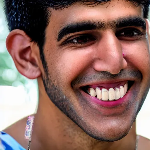 Image similar to detailed art of rishi sunak posing and grinning with a thousand teeth