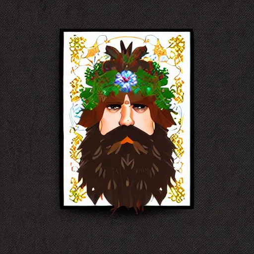 Image similar to cyber floral bearded orthodox druid