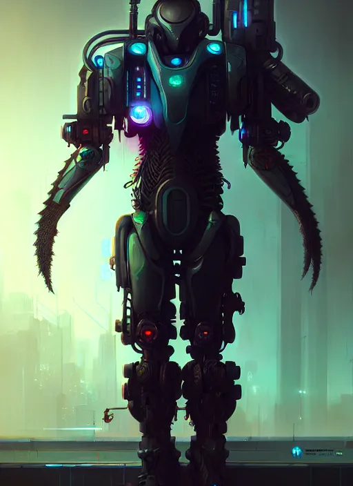 Image similar to cyberpunk dragon mech suit, diffuse lighting, fantasy, highly detailed, photorealistic, digital painting, artstation, illustration, concept art, smooth, sharp focus, in the style of tom bagshaw