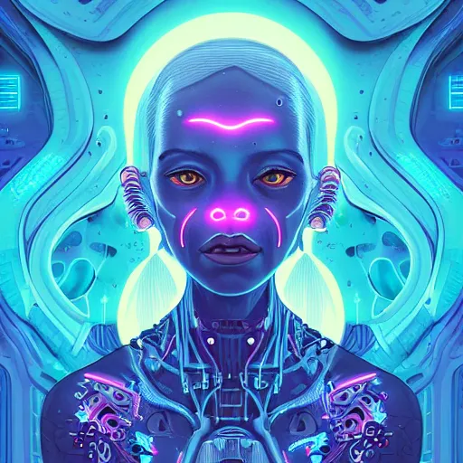 Image similar to bioluminescent cybernetic alien princess in the mountains, extremely detailed, sharp focus, portrait, smooth, digital illustration, by james jean, by rossdraws, frank franzzeta, sakimichan