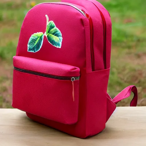 Prompt: backpack in strawberry shape