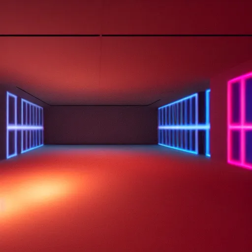 Image similar to noisy color photograph of a retrofuturist liminal space, dark pit, deformations, minimalist, cinematic, soft vintage glow, unreal engine